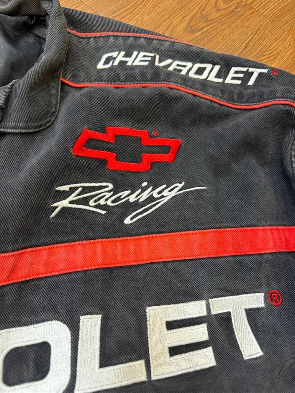 Vintage Chevrolet Racing Men's Black & Red Bomber Jacket
